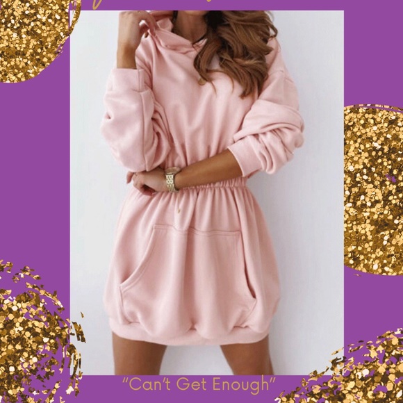 Super cozy, lounge wear hooded dress. - Picture 2 of 2